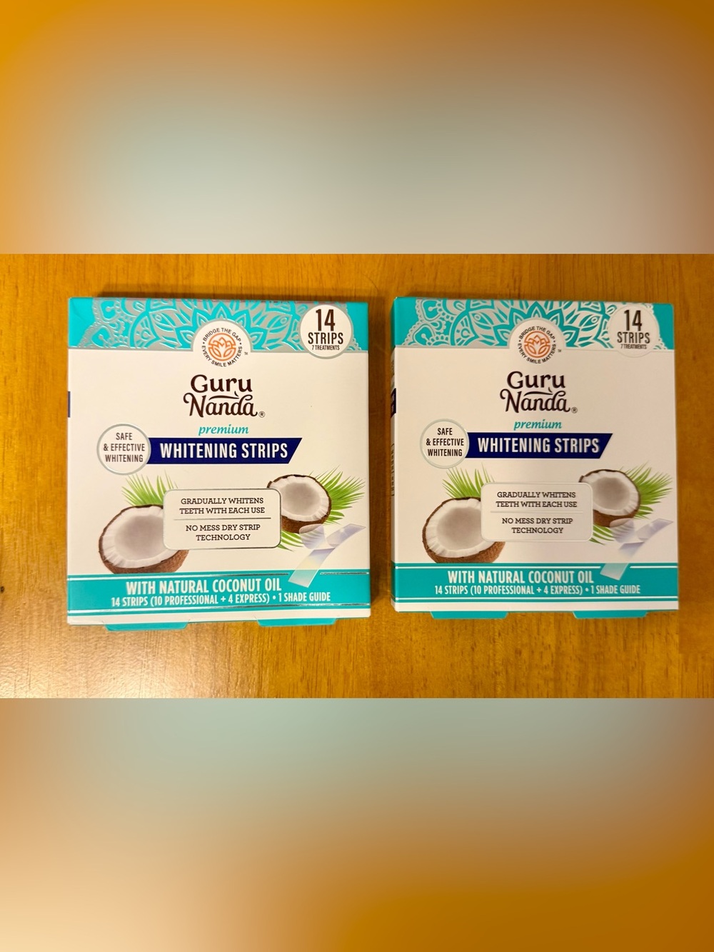 NEW, 2 Boxes- Guru Nanda Premium Teeth Whitening Strips, 7 Treatments Per Box